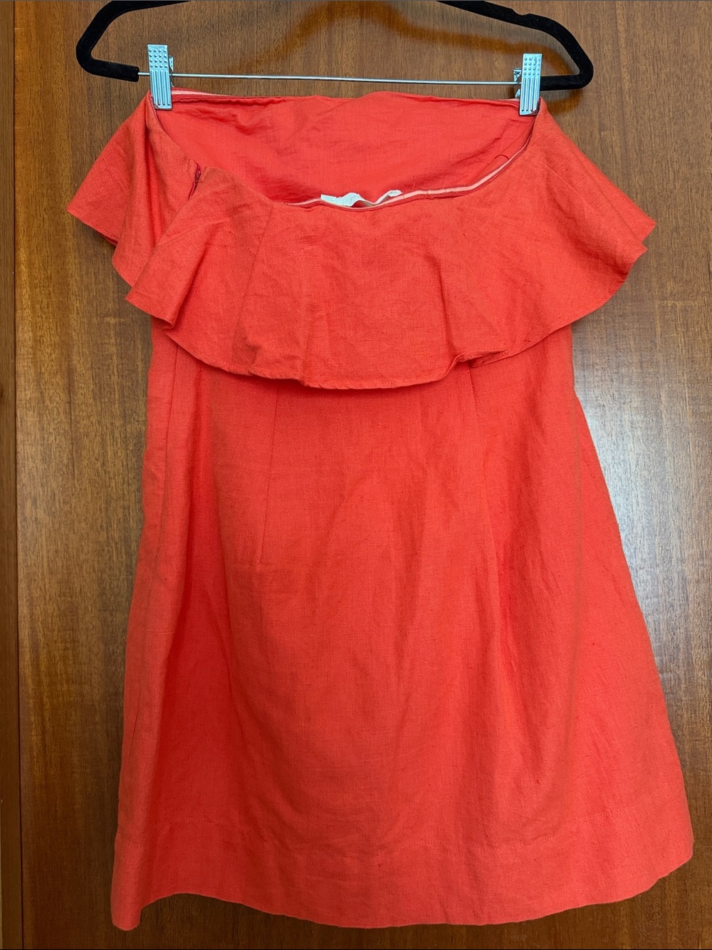 Strapless Coral Ruffle Sundress - Picture 5 of 12